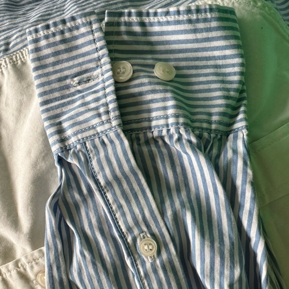 GAP BIG shirt loose oversized striped blue white medium cotton - Picture 8 of 10